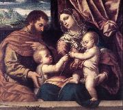 MORETTO da Brescia Holy Family su oil on canvas